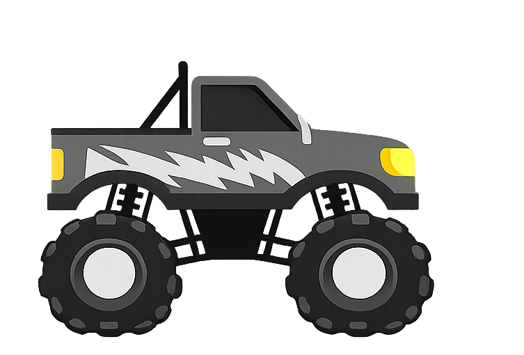Gray monster truck